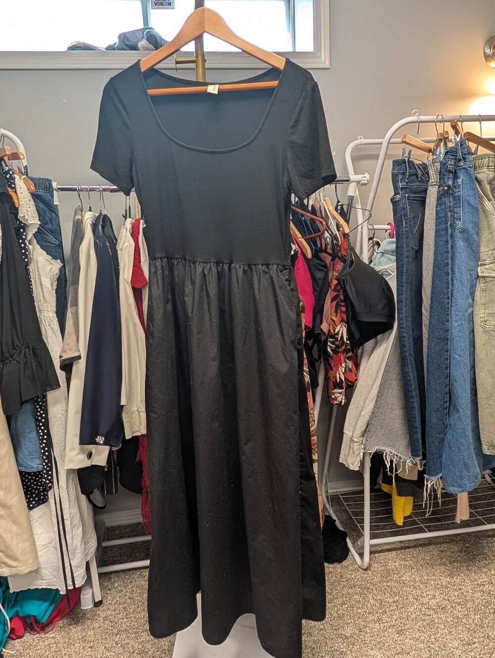 Commense large pocket dress Black